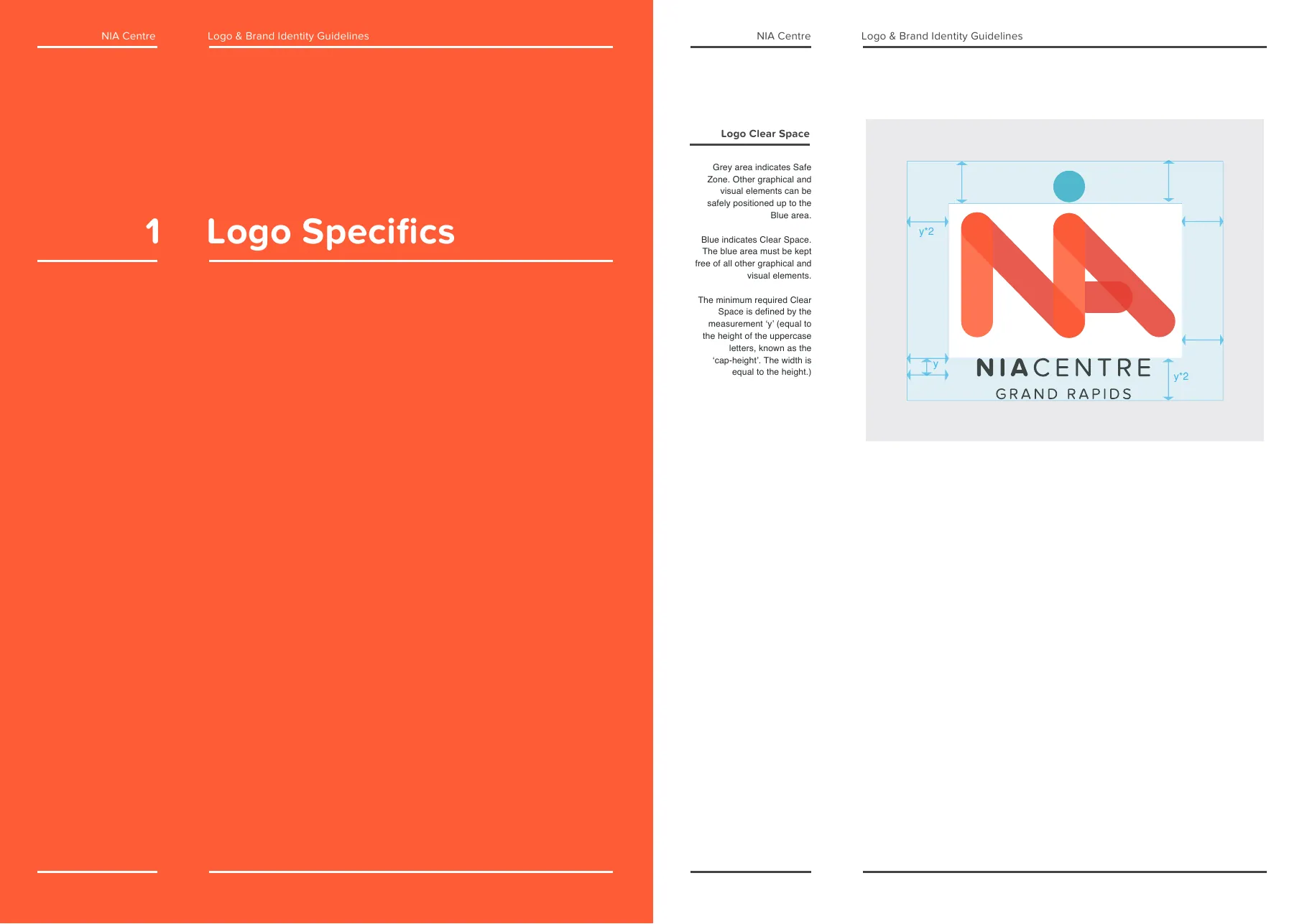 Clear space and minimum size rules from the brand guide.